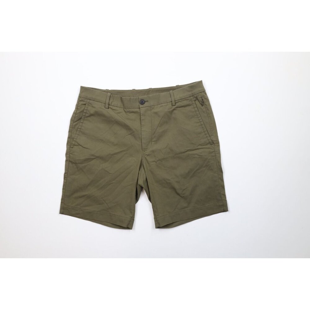 Kit & Ace Mens Size 32 Distressed Flat Front Above Knee Tech Chino Shorts Olive